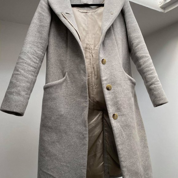 Aritzia Wilfred Cocoon Long Coat Heather Gray - Picture 6 of 6